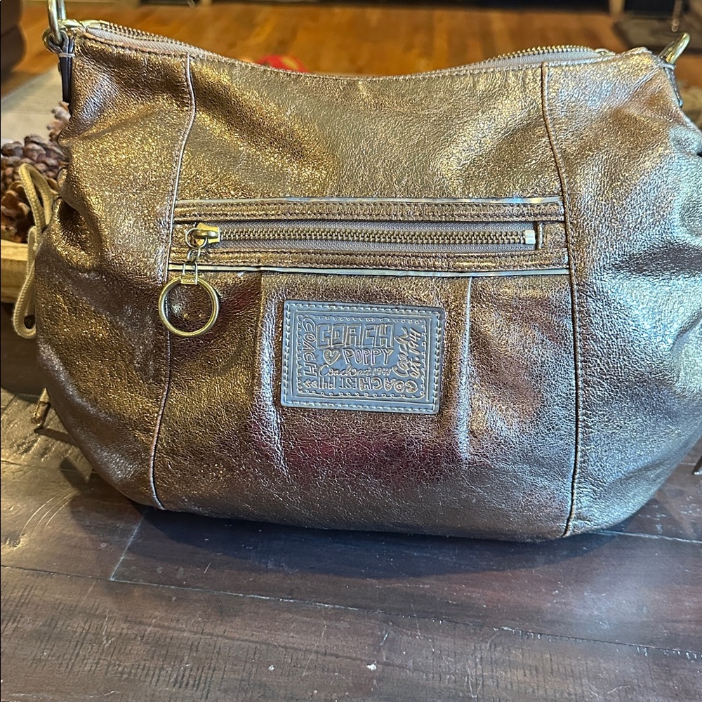 Coach Poppy Metallic Gold Leather Hobo bag